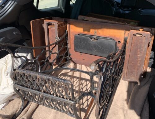 Antique Singer Sewing Machine Post